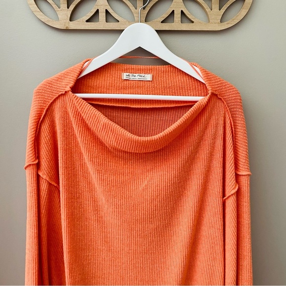 Free People Main Squeeze Hacci Top Orange Sz Small - Picture 2 of 8